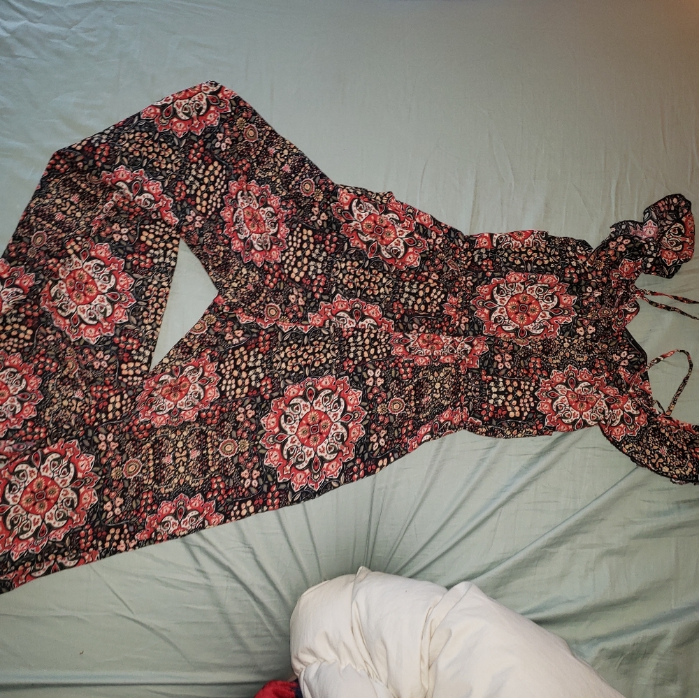 Flare leg romper